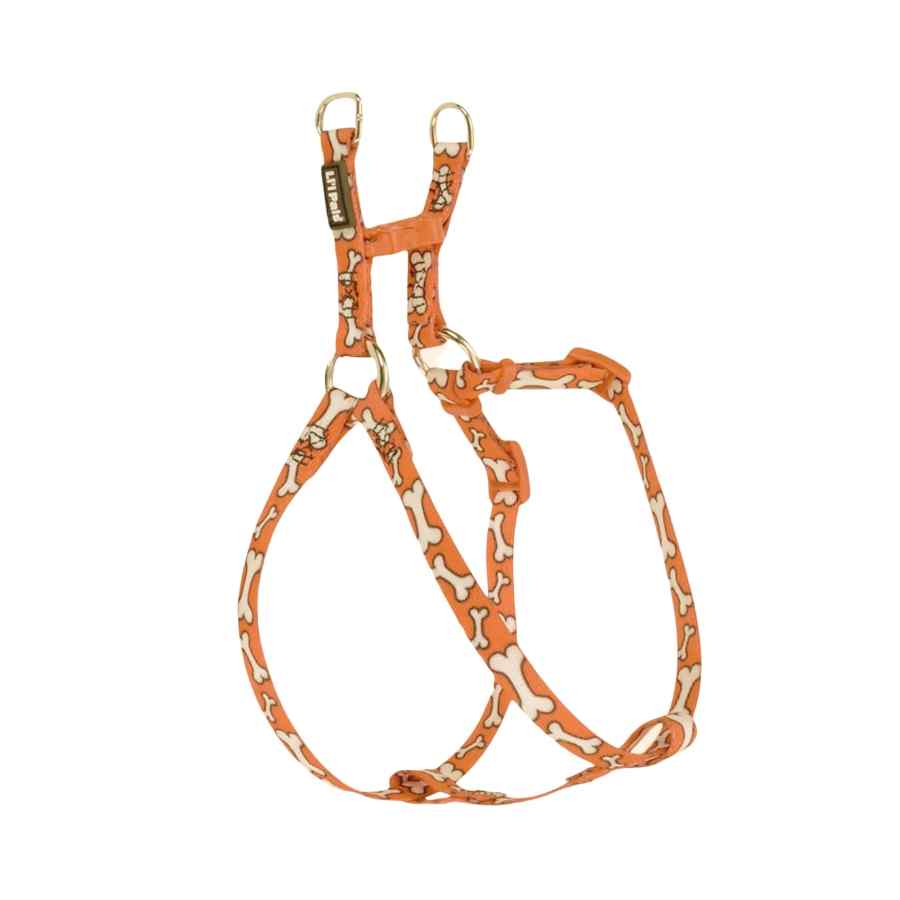 Coastal Nylon Harness Pet Attire Styles 3/4' M Naranja C/Huesitos, , large image number null
